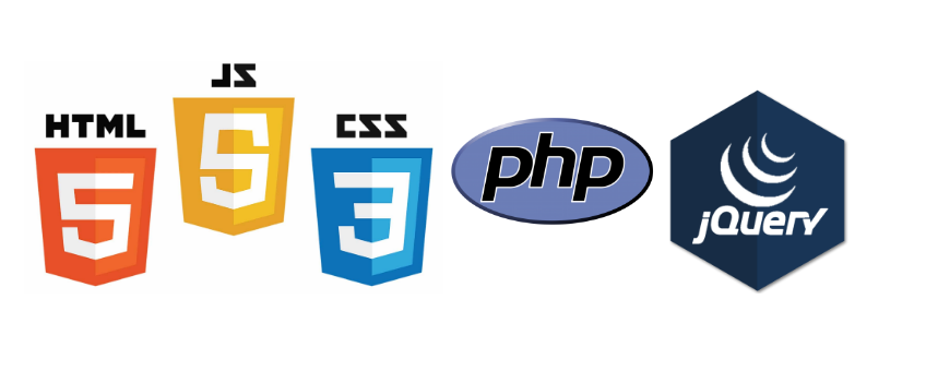 logo html, css, JavaScript, PHP en Jquery programmeertalen